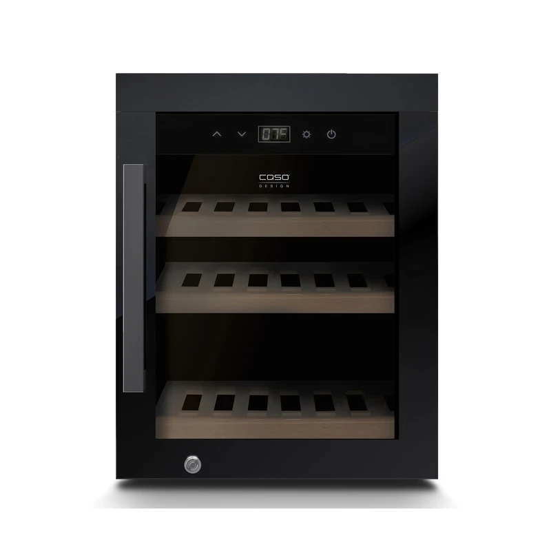 Caso Design WineExclusive 12 Wine Cooler, Wine Fridge for up to 12 Bottles - Two Separate Temperature Zones Adjustable from 5°-20°C for Red and White Wine, LED Illuminated, with Wi-Fi Module and App