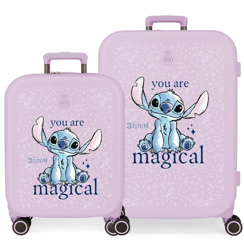 Joumma Disney You are Magical Suitcase Set Purple 55/70 cm Rigid 7.5 kg TSA Closure Integrated ABS 7.5 kg 116L Hand Luggage