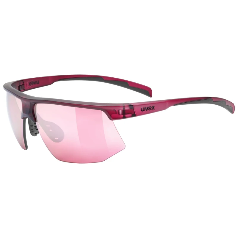Uvex aerios - sports glasses for adults - 100% UVA-, B, C protection - contrast enhancing - cranberry matt/mir.rose - one size