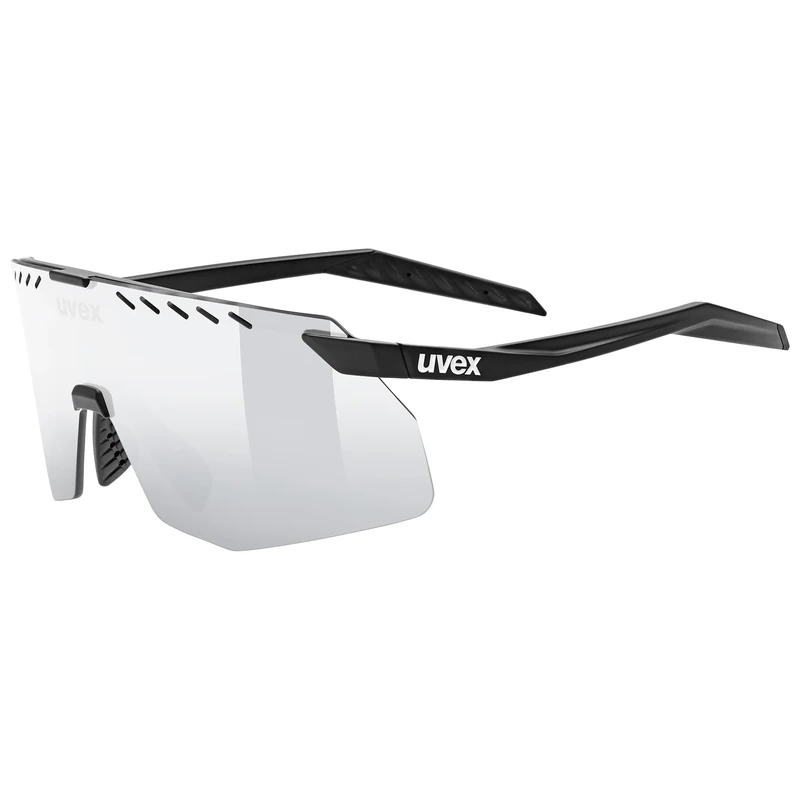 uvex pace stage s - sports glasses for adults - 100% UVA-, B, C protection - contrast enhancing - black matt/mir.silver - one size