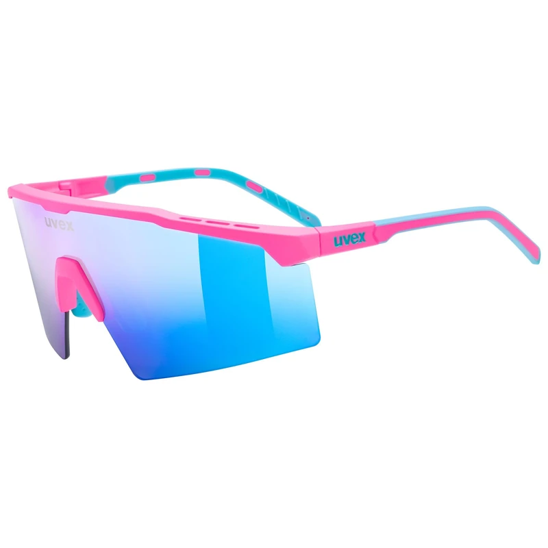 Uvex flowline - sports glasses for adults - 100% UVA-, B, C protection - contrast enhancing - pink matt/mir.blue - one size