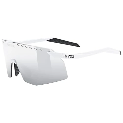 uvex pace stage - sports glasses for adults - 100% UVA-, B, C protection - contrast enhancing - white matt/mir.silver - one size