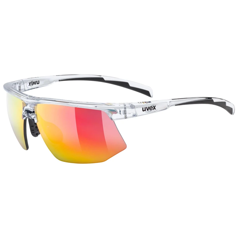 Uvex aerios - sports glasses for adults - 100% UVA-, B, C protection - contrast enhancing - clear/mir.red - one size
