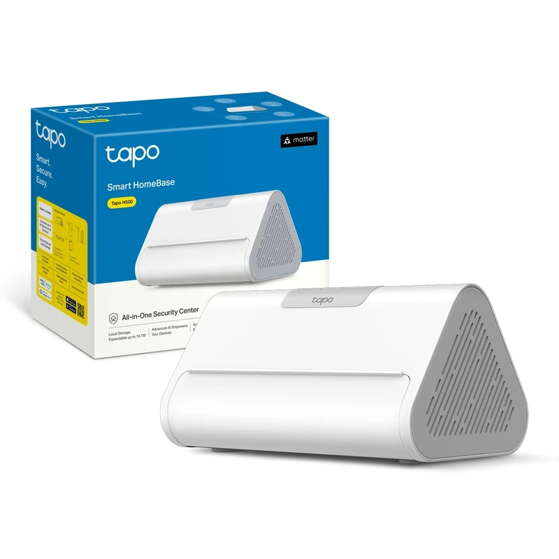 Tapo H500 Smart IoT Hub with Chime, Face Recognition, 16GB Local Storage, No Monthly Fee, 3D Dashboard, Enhanced Al Detection with Live View, Supports Matter, Smart Alarm and Doorbell,Up to 64 Devices