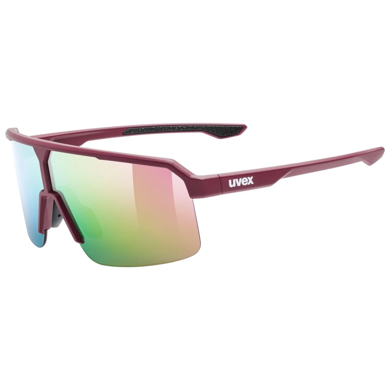 Uvex ramp - sports glasses for adults - 100% UVA-, B, C protection - contrast enhancing - burgundy matt/mir.rose - one size - Image 1