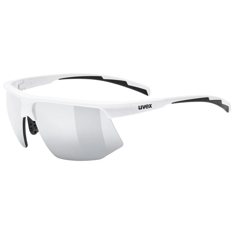 Uvex aerios - sports glasses for adults - 100% UVA-, B, C protection - contrast enhancing - white matt/mir. silver - one size