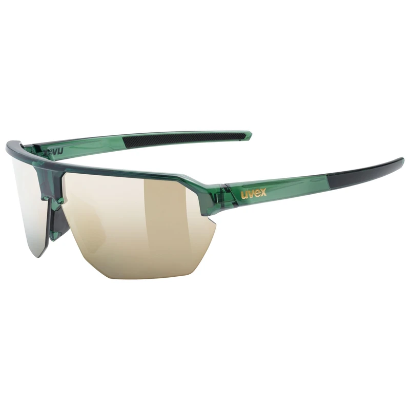 Uvex vectiv set - sports glasses for adults - 100% UVA-, B, C protection - contrast enhancing - olive trans. / mir.gold - one size