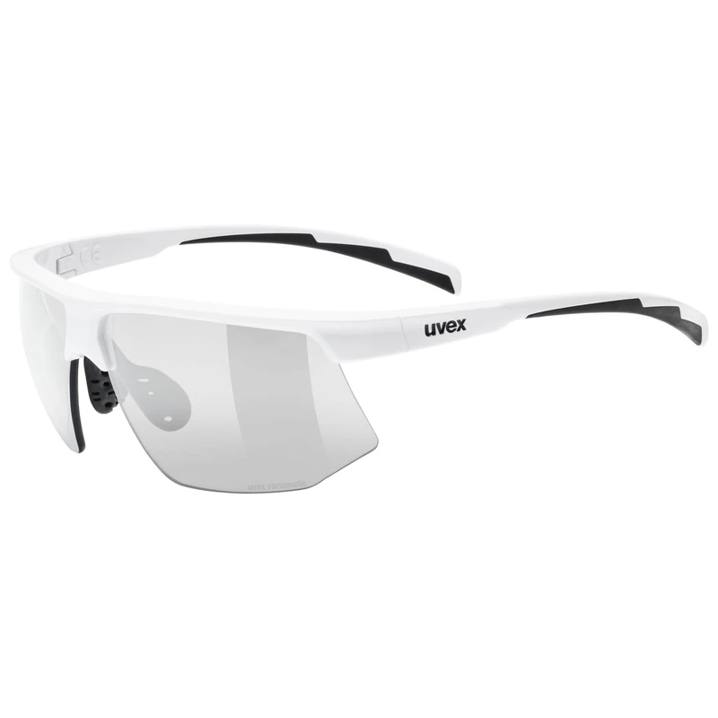 Uvex aerios V - sports glasses for adults - 100% UVA-, B, C protection - contrast enhancing - white/smoke - one size