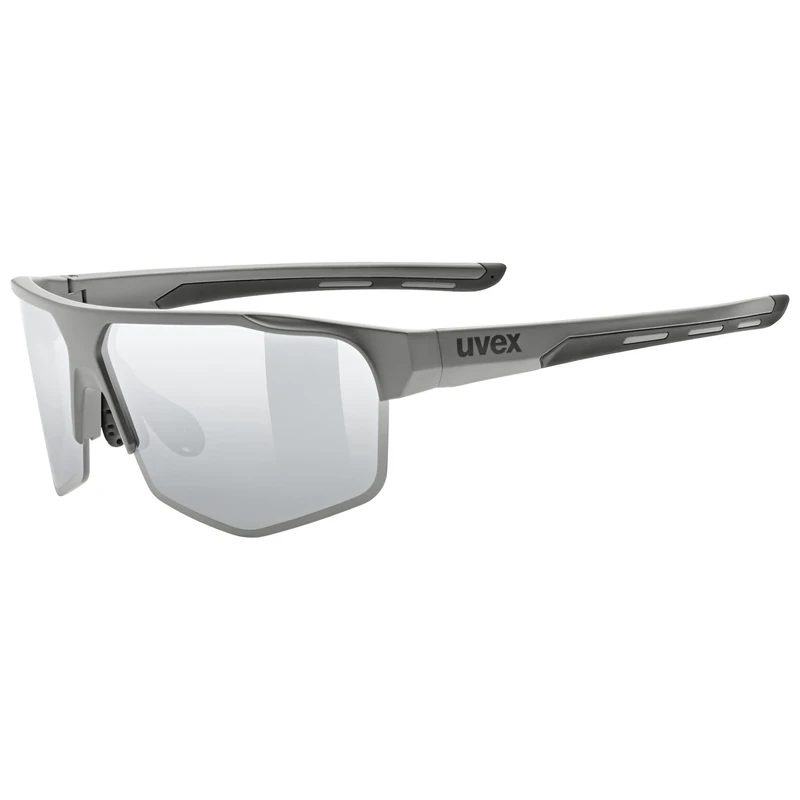 uvex axos set - sports glasses for adults - 100% UVA-, B, C protection - contrast enhancing - grey matt/mir.silver - one size