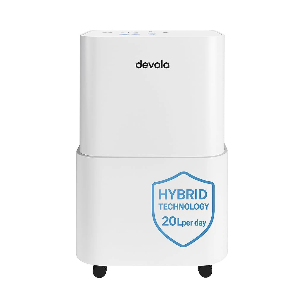 Devola 20L Dual Dehumidifier & Air Purifier with H13 HEPA Filter With PM 2.5 Air Quality Sensor, UV-C Lamp, & Ionizer, Ideal Dehumidifiers For Home (DVHA20L)