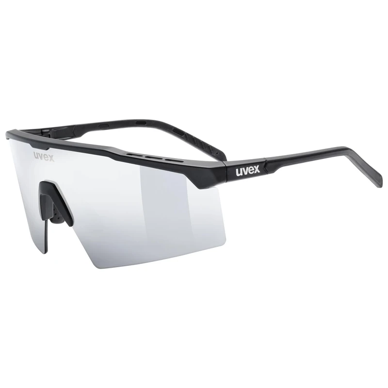 Uvex flowline - sports glasses for adults - 100% UVA-, B, C protection - contrast enhancing - black matt/mir.silver - one size