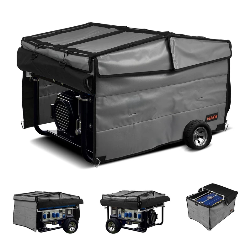 VEVOR Generator Cover, 34 x 26 x 21 Inch Waterproof Universal Generator Cover for Most Generators 3500-12000 Watt, Portable Generator Running Cover with Heavy Duty Thicken 420D Oxford Fabric, Grey