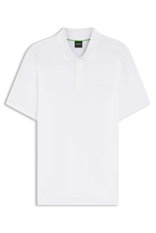 BOSS Mens PL PS Spirit70 Plk Porsche x Polo Shirt in Mercerised Cotton White - Image 1