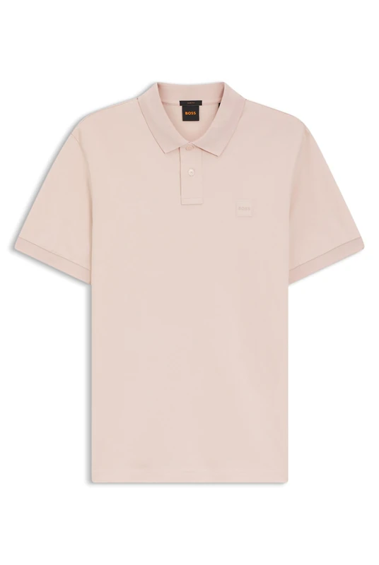 BOSS Mens Passenger Stretch-Cotton Slim-fit Polo Shirt with Logo Patch