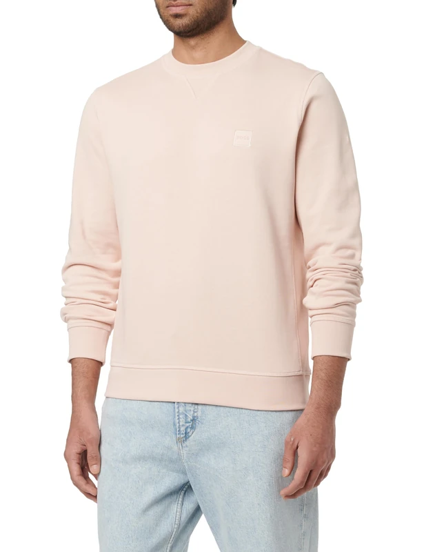 BOSS Men's Sweatshirt, Open Pink 690, XL