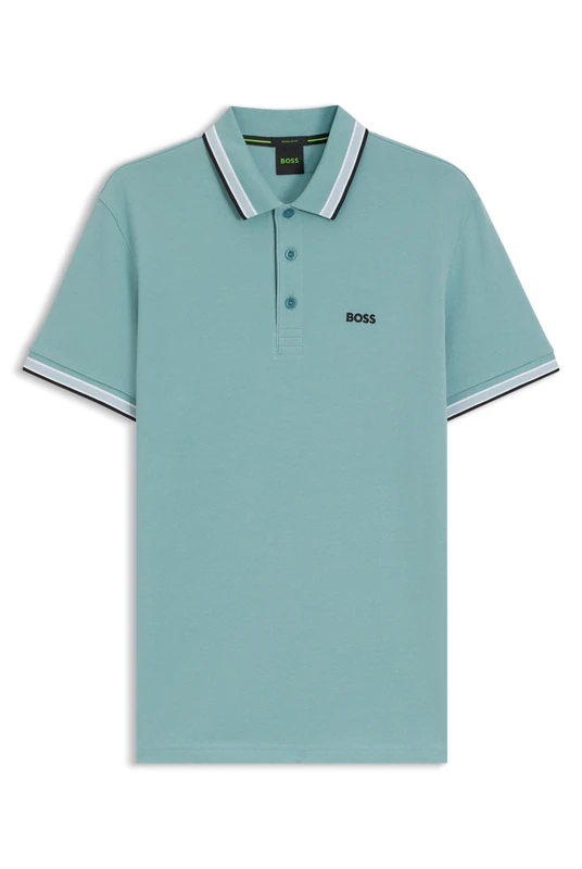 BOSS Cotton Piqué Polo Shirt with Logo Details