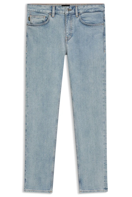 BOSS Mens Delaware BO Delaware Slim-fit Jeans in Blue Comfort-Stretch Denim
