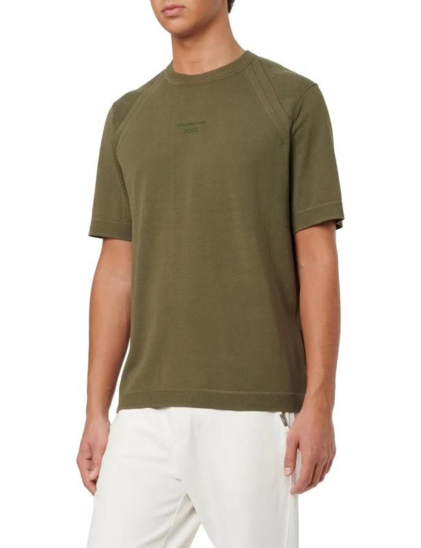 BOSS Men's Knitted Sweater, Open Green 347, XXL