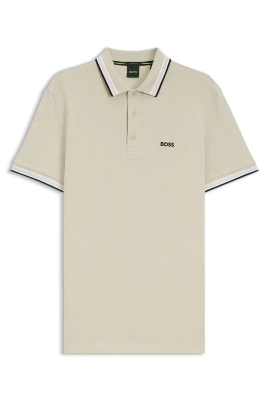 BOSS Mens Paddy Contrast-Logo Paddy Polo Shirt in Cotton piqué