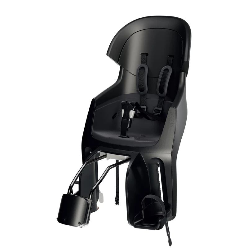 BOBIKE 8010900001 - Rear Reclinable Bicycle Child Seat for Frame EXCLUSIVE EVOLVE MAXI adjustable headrest, 5-point harness for children up to 22 kg, Urban Black