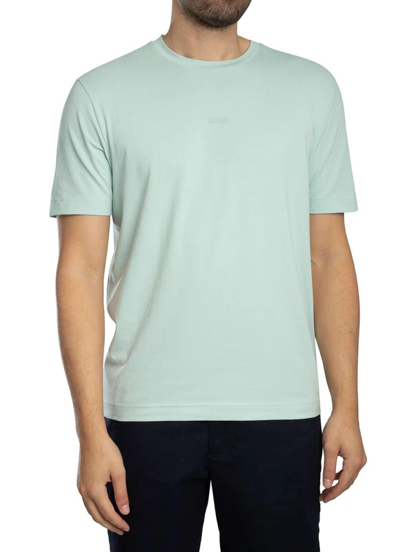 BOSS Mens TChup Logo-Print T-Shirt in Stretch Cotton