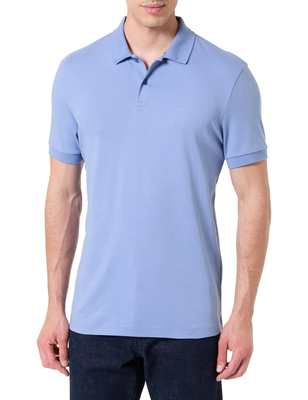 BOSS Men's Polo Shirt, Light/Pastel Blue 459, 5XL