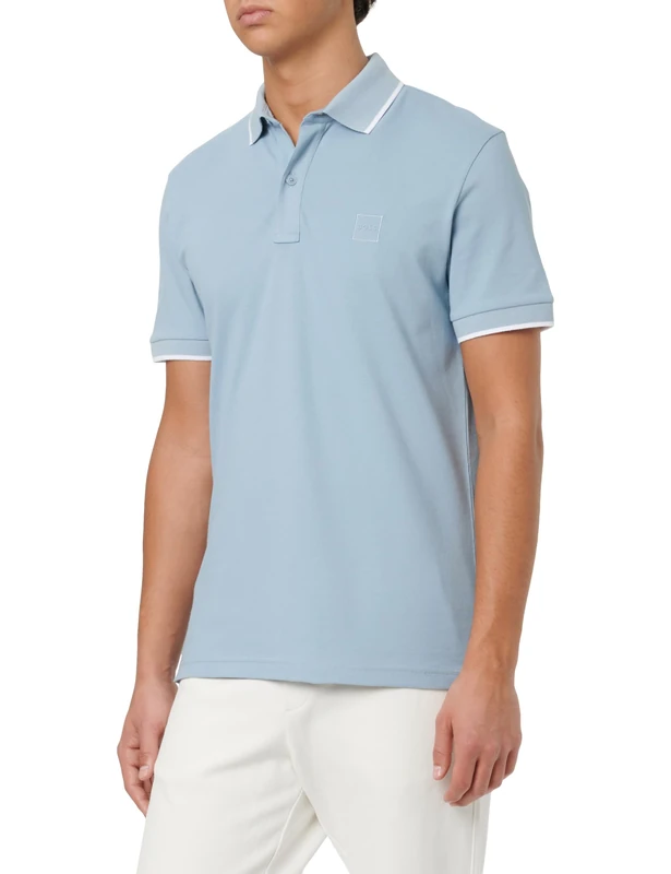 BOSS Men's Polo Shirt, Light/Pastel Blue 458, 6XL