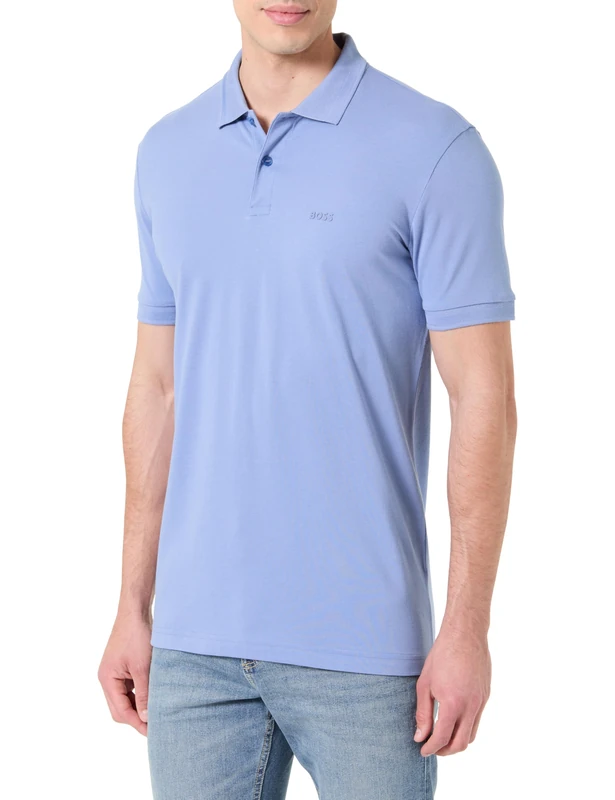 BOSS Men's Polo Shirt, Light/Pastel Blue 459, 4XL