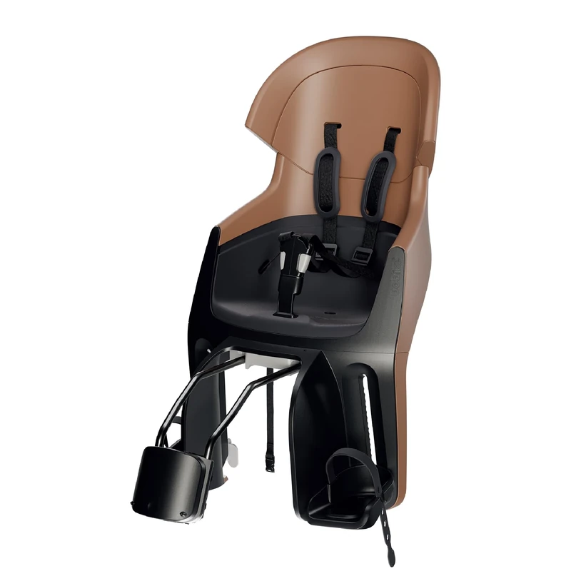 BOBIKE 8010900002 - Rear Reclinable Bicycle Child Seat For Frame EXCLUSIVE EVOLVE MAXI adjustable headrest, 5-point harness for children up to 22 kg, Cinnamon Brown