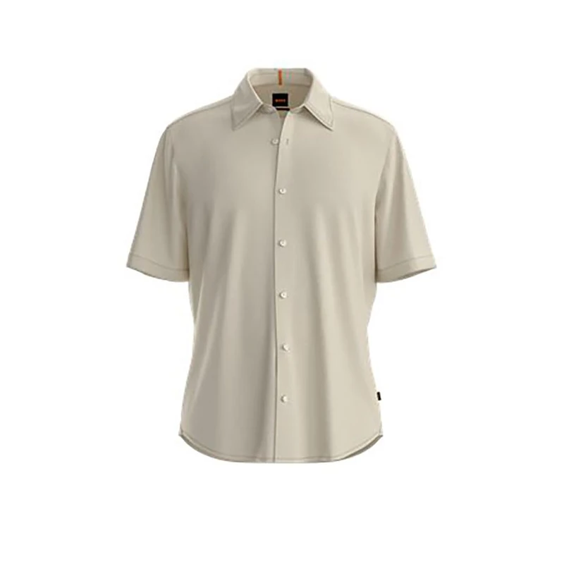 BOSS Men's Linen Shirt Light Beige 271 - 5XL