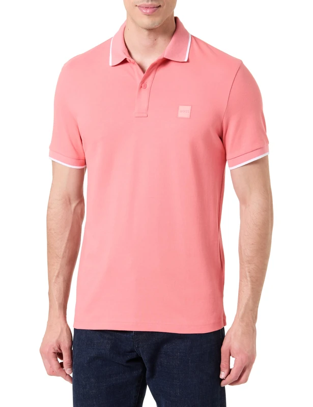 BOSS Men's Polo Shirt, Light/Pastel Red 632, 4XL