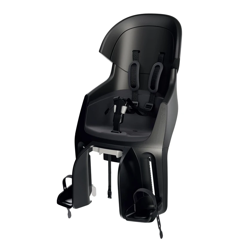 BOBIKE 8010800001 - Rear Reclinable Bicycle Child Seat Luggage Carrier EXCLUSIVE EVOLVE MAXI adjustable headrest, 5-point harness for children up to 22 kg, Urban Black