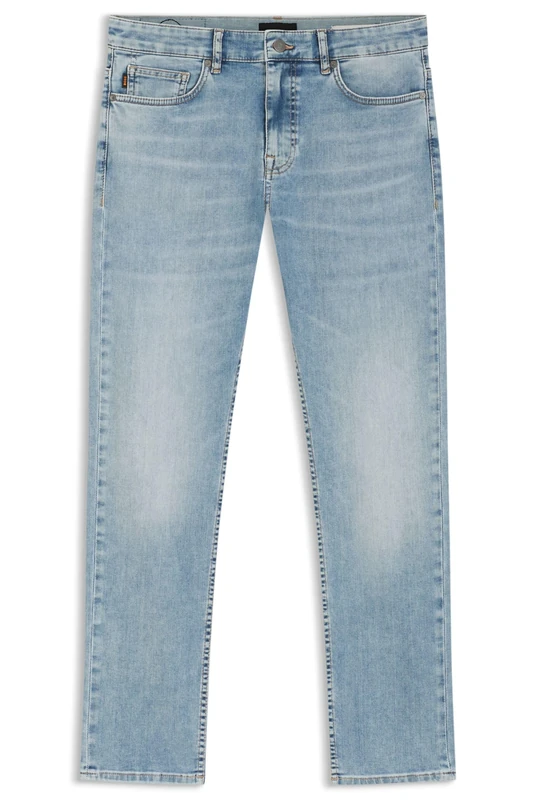 BOSS Delaware Slim-fit Jeans Aus Blauem Soft-Motion-Denim