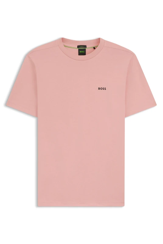 BOSS Mens Tee Stretch-Cotton T-Shirt with Logo Detail