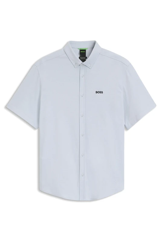 BOSS Mens ST Motion S Regular-fit Shirt in Cotton Jersey - Image 1