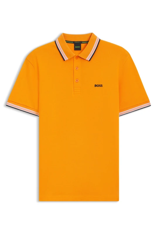 BOSS Men's Polo Shirt, Bright Orange 822, L