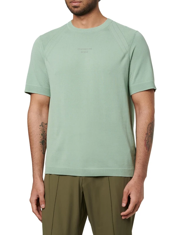 BOSS Men's Knitted Sweater, Open Green 357, S