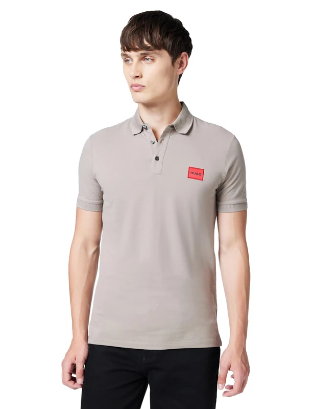 Hugo Men's Polo Shirt, Light/Pastel Brown 237, M - Image 1