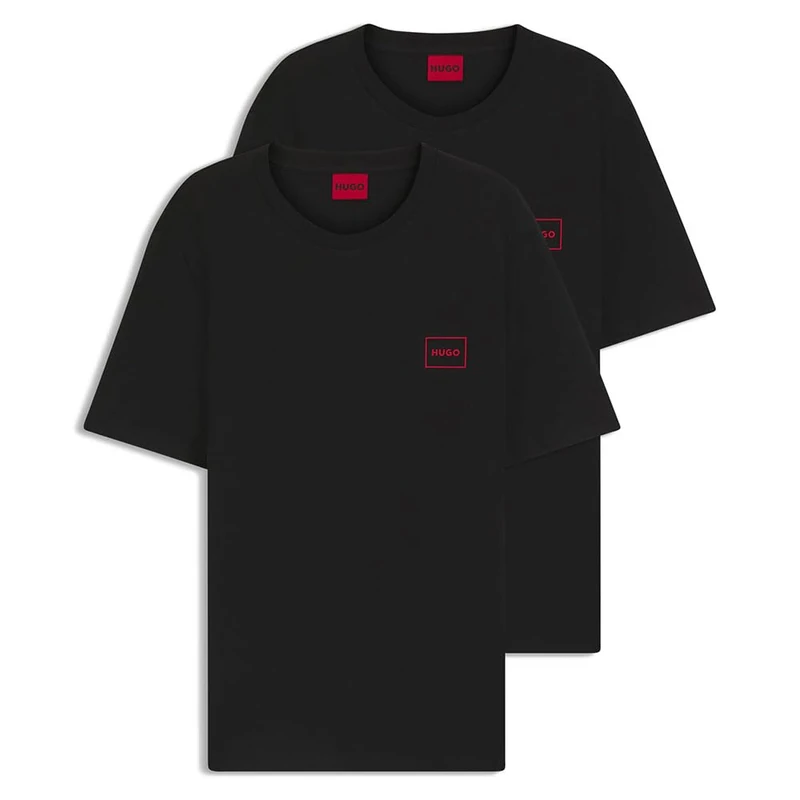 HUGO Men's Doublepack T-Shirt, Black 001, S