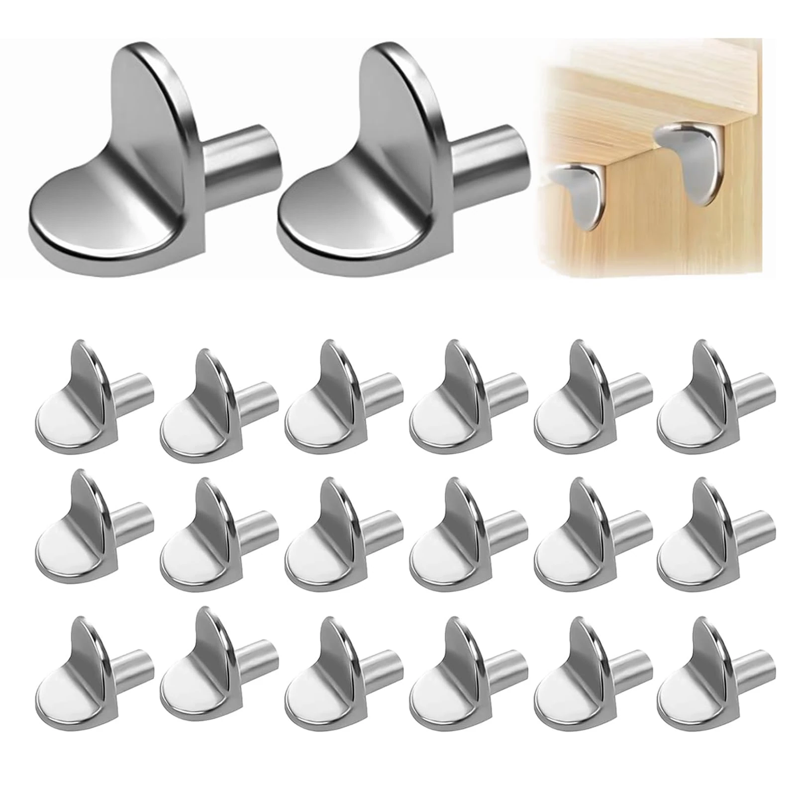 20pcs 5mm L-Shaped Solid Alloy Shelf Pins, Shelf Support Pegs, Cupboard Shelf Pegs, Cupboard Shelf Supports, Kitchen Shelf Pegs, Shelf Pins & Shelf Brackets & Supports. For Cabinets, Bookshelves Etc.