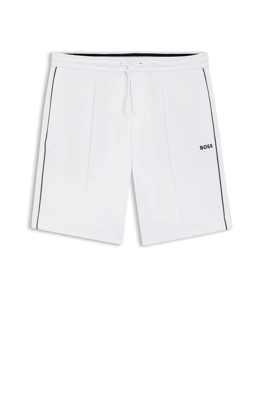 BOSS Shorts Aus Baumwoll-Mix Mit Paspeln White