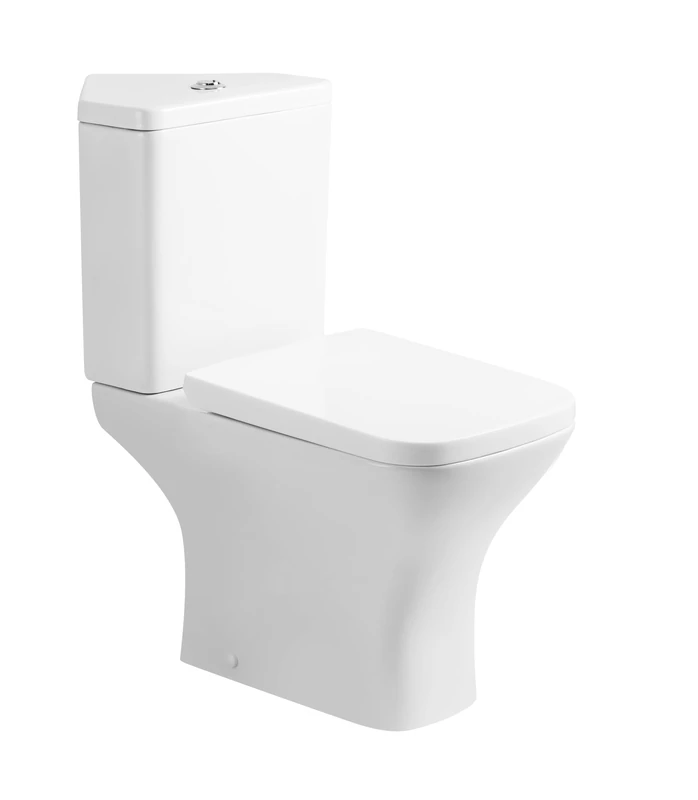 iBathUK Venice Close Coupled Corner Toilet Pan with Cistern and Wrapover Polypropylene Soft Close Seat, Space-Saving Design for Compact Bathrooms and Cloakrooms, Modern Ceramic WC Suite