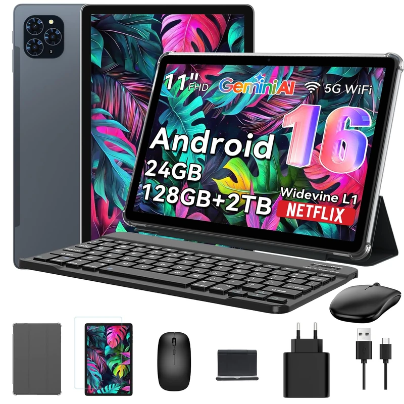 TABWEE S11 MAX 11.5 Inch Android 16 Tablet with 2.8K 500nit Dispaly, 32GB RAM+256GB ROM+2TB TF, 6nm Octa-Core, Gemini AI, 4G LTE Tablet with SIM Card Slot, Tablets 11+ Inch Android, Gold