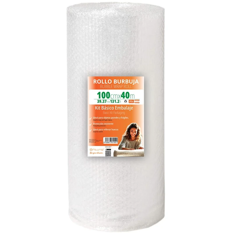 OFITURIA 100cm Bubble Wrap Roll - Basic Kit with Flexible Bubble Film - Ideal for Polystyrene for Packaging, Moving, Shipping Protection