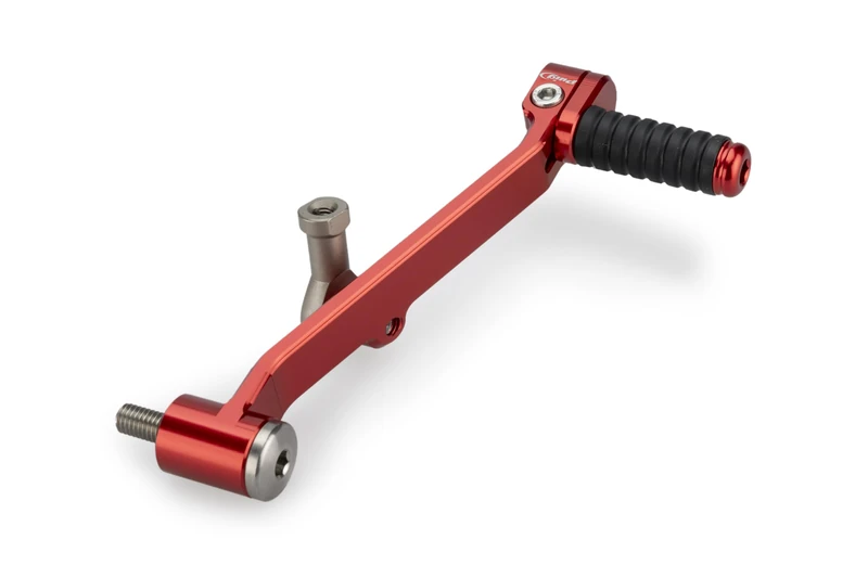 Puig 22123R Gear Lever, made of CNC-machined aluminum with radially adjustable tip for enhanced ergonomics, Red
