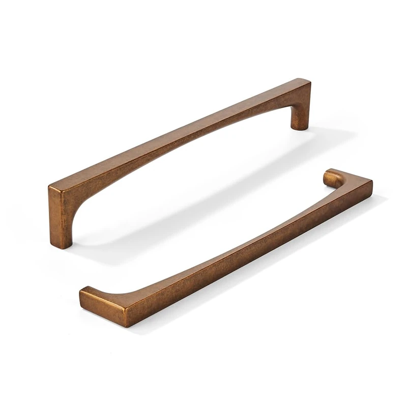 khtumeware 10 Pack Solid Handles 8-Inch(203mm) Antique Brass Cabinet Pulls,Vintage Brass for Kitchen Cabinets, Cupboards, Drawers and Bathroom Hardware
