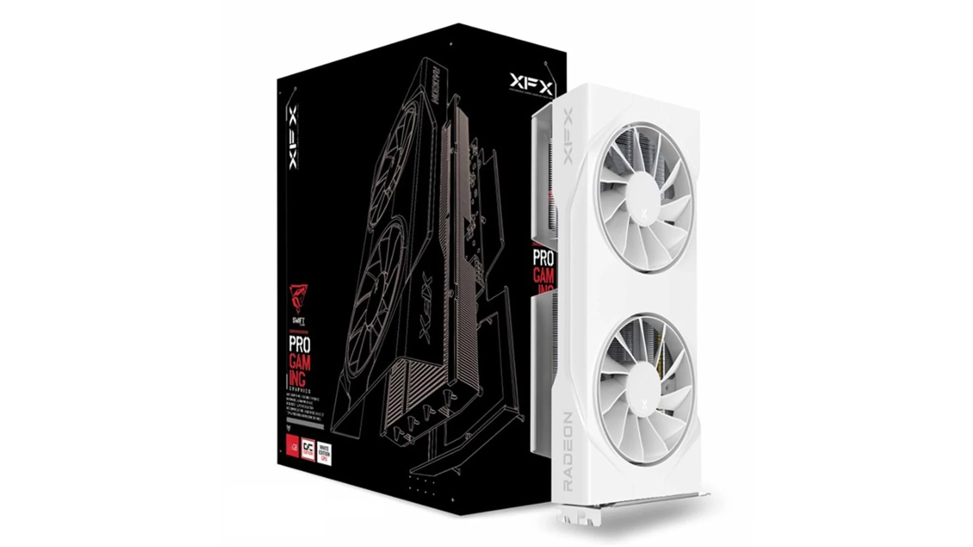 XFX Swift AMD Radeon RX 9060 XT OC White Gaming Edition with 16GB GDDR6 HDMI 2xDP, AMD RDNA™ 4 (RX-96TSW16WQ)