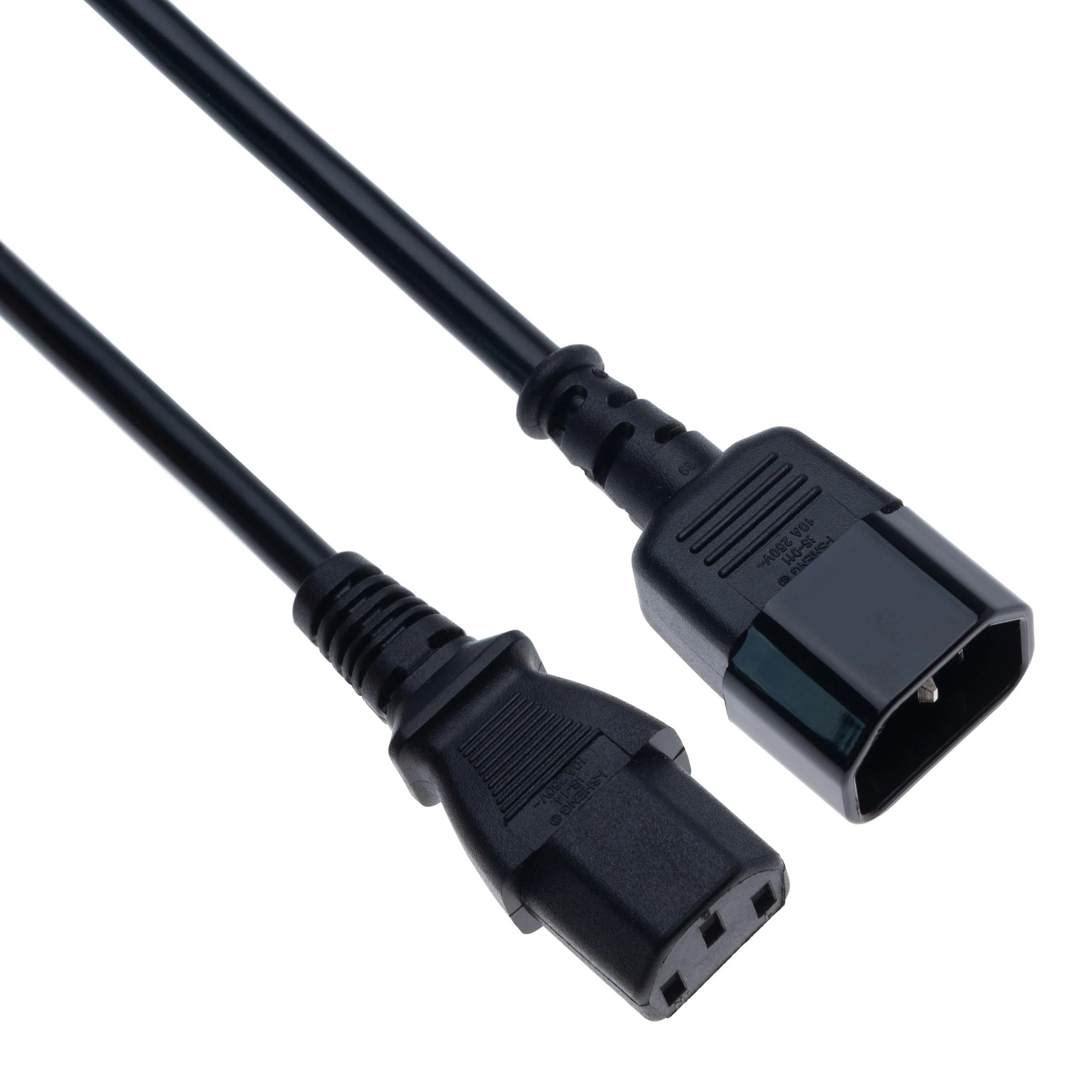 Power Extension Cord AC Kettle Lead UK IEC C13 to C14 4m PC Supply Cable Male to Female Compatible with Computer Monitor Printer PDU UPS Systems Servers Audio/Visual Equipment (Black)