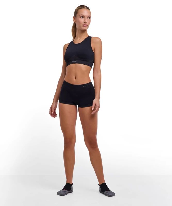 FALKE Women's Support W Sb Functional Yarn for Medium-Impact Activities Sports Bra 1 piece, Black 3000, XS - Image 1