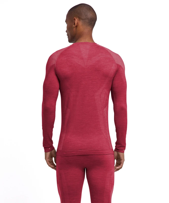 FALKE Men's Wool-Tech Light M L/s Sh Wool Functional Yarn Quick Dry Base Layer Top 1 piece, Red Ruby 8830, S